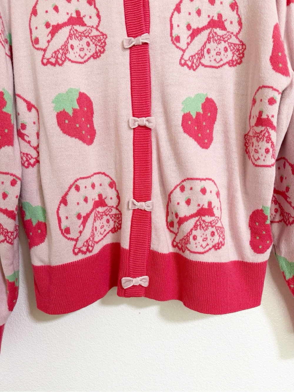 Hot Topic Strawberry Shortcake Bow Cardigan Pink Size M - Picture 6 of 12